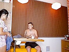 Fucks A Stranger In The Kitchen Of Her Cabin