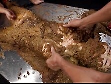 Scat covered bondage slave
