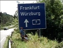 Showoff fuckers screwing every other and giving blowjobs on the road