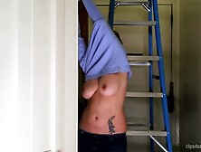 ENF big tit construction worker