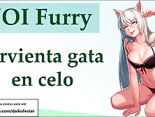 Joi Furry Hentai.  Sirvienta Maid En Celo.