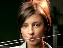 Cute Coed Bitch Strips All Of Her Clothes And Starts Fingering Her Ass And Pussy