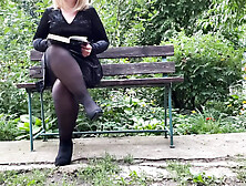 Curvy mother-in-law satisfies son-in-law outdoors