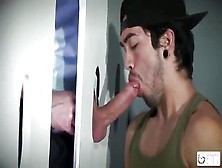 Glory Hole Dick Sucking And Ass Fucking Fun