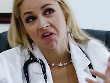 Young Bimbo Seduces Busty Lesbian Doctor And Licks Her Twat