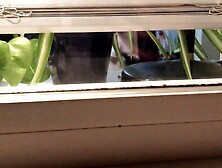 College girl window voyeur out of the shower