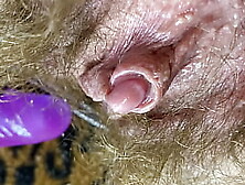 Bunny Vibrator Test Masturbation Pov Closeup Erected Big Clit Wet Orgasm Hairy Pussy