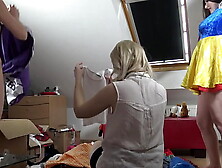 Tight Snatch Humongous Booty Horny Sluts do a Charming Try on Haul for Cute Lingerie with Thongs and No Panties