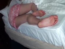 Great Looking Girl With Attractive Amateur Feet And Toes Gets Filmed While Sleeping In Bed