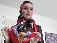 Lady Victoria Valente Satin Headscarves Fashion Show,  Leather And Satin,  Scarf Queen