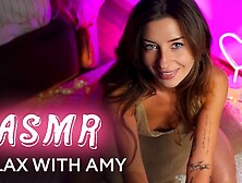 ASMR * A alluring skinny brunette in alluring dress Mic Pumping Your Dick and Make You SPERM * Amy Haze
