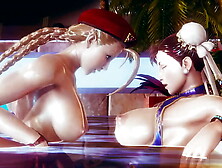 Futa - Street Fighter - Cammy mounts Chun Li - 3D Porn