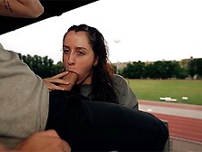 almost caught slut gets cumshot in public school after lesson - little arden