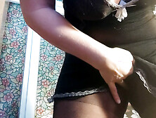 Play in african transparent pantyhos for Paco before send to him