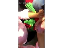 Young Girl Blows On Street