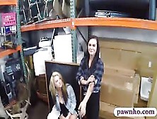 Sexy Lesbian Couple Convinced To Get Banged By Pawnkeeper