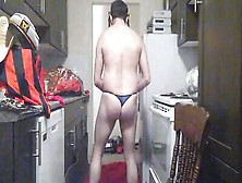 Horny Lad Poses Naked In The Kitchen And Plays With Himself