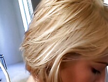 Two lesbian sluts make scissoring more fun by putting a big sex toy between them