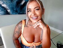 Hayley Davies,  with her stunning 36dd curves,  gets a big cock from her husband.