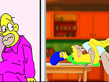 Married Housewife Gets Fucked On The Kitchen Table While Her Husband Stands Quietly Behind The Door And Watches