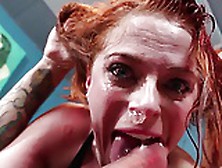 Redhead Has Her Face Viciously Fucked