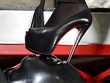 Trailer Mistress Hard Trampling Slave's Face