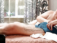 the neighbor caresses my cock with her mouth until I cum in her mouth