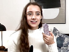 Ersties: Medea spoils both her holes with a crystal dildo
