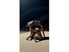 Teen Angel Hardcore Belts On Stud with Biggest Vibrator with groans on a leash Public Outdoors,  Pegging