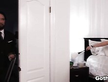 Dana and Tommy fucked on their bosses' expensive bed