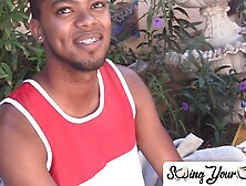 Swingyourballs. Com - Young Ebony Stud Flaunts His Balls And Enjoys Solo Stroking