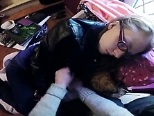 Nerdy Teen Encourages Stepdad To Have His Way With Her Pussy