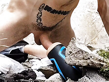 Outdoor Fucking Fleshlight On Rocks