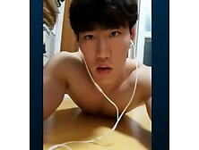 Korean Guy With A Full-Grown Bush And A Stiff Rod Is Masturbating