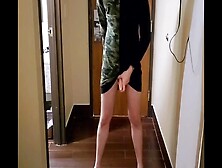 Femboy Takes A Long Wild Piss In A Dress