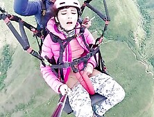 Squirting While Paragliding In 2200 M Above The Sea ( 7000 Feet ) - Footjob