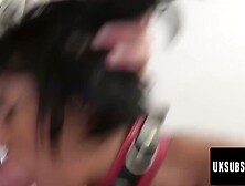 UKSubSluts. com - Candy Scott spanked and throatfucked by dom's rough hands