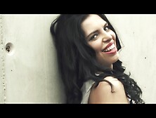 Dude's Taped On The Wall,  Gets Seduced By Brunette In White Dress.