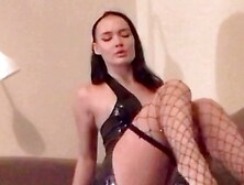 Sasha Sparrow Sexy In Latex Bdsm And Fishnet Tights,  Teasing And Striptease In Cam Show