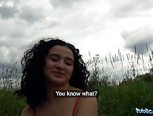 Public Agent Sexy taut Spanish snatch banged outside for money