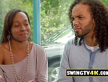 Black Hot Couple Arrives At The Swinger