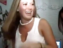 Student girls get out porn star's big dick at party