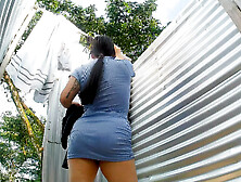 Amateur Camera In Beach Booth Records Latina With Eye-Catching Butt