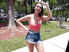 Gaby Ortega is getting picked up outdoors