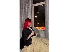 Fiery chick in a constricted costume,  teasing u with each tattoo and each seductive sway