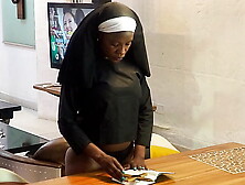 Fresh Nun Gets Boned for the First Time by Her Stepdad while visiting home from the convent.