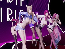 [Mmd] Tahiti - Phone Number Strip Vers.  Ahri Akali Kaisa Evelynn Kda 3D Erotic Dance