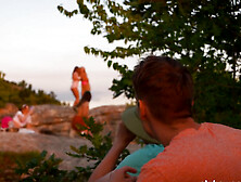 Friends on a Hike Excel to Fuck Each Other in Group Sex