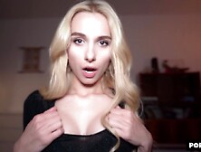Blonde in sexy black belts Carla Cute penetrated in the doggy style