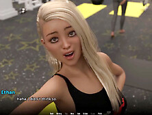 Animated 3D university scene featuring a hot blonde and steamy college adventures